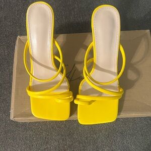 Elegant Yellow Strappy Heels